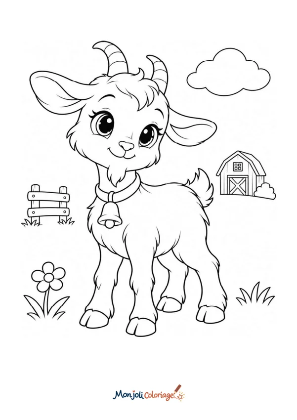 Coloriage à imprimer : Chèvre