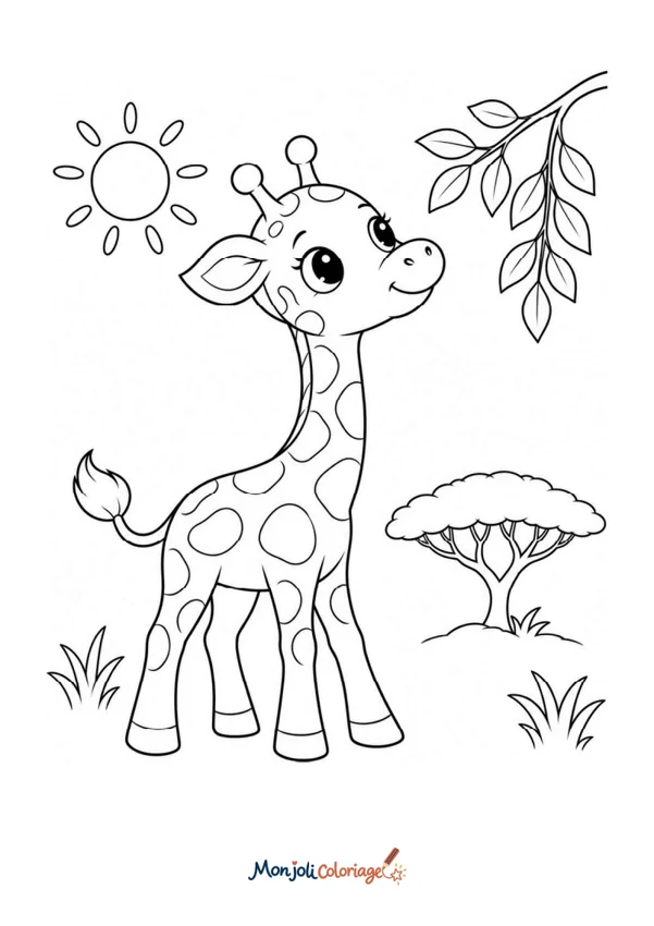 Coloriage à imprimer : Girafe