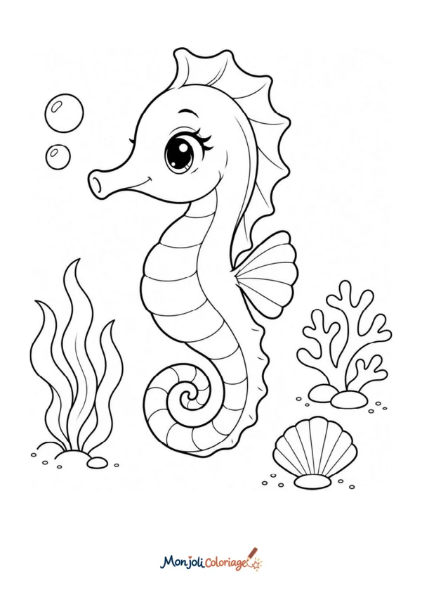 Coloriage à imprimer : Hypocampe