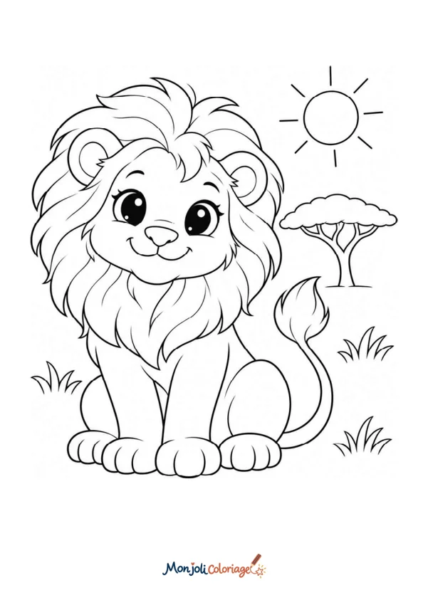 Coloriage à imprimer : Lionceau