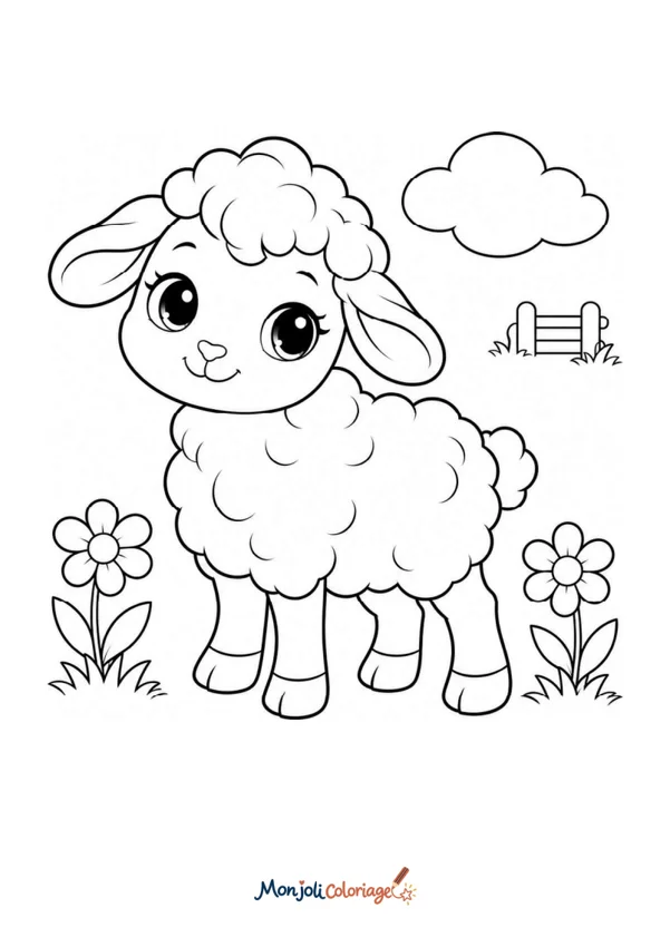 Coloriage à imprimer : Mouton bébé