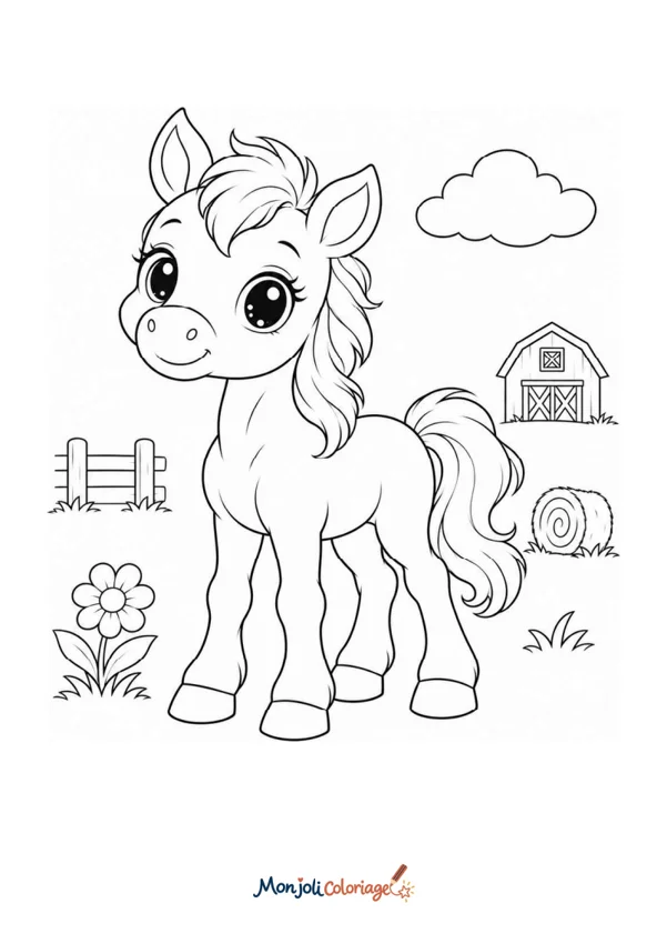 Coloriage à imprimer : Poney