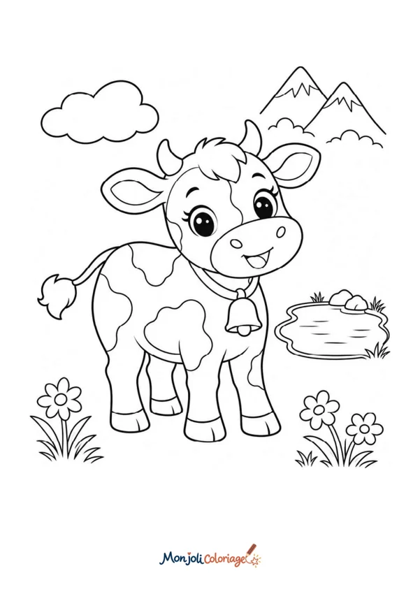Coloriage à imprimer : Vache