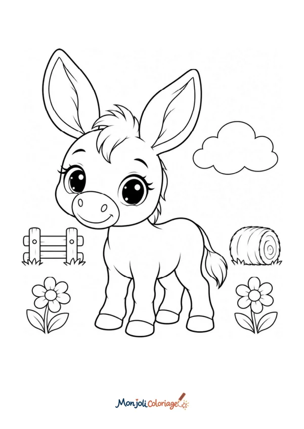 Coloriage à imprimer : Ane bébé