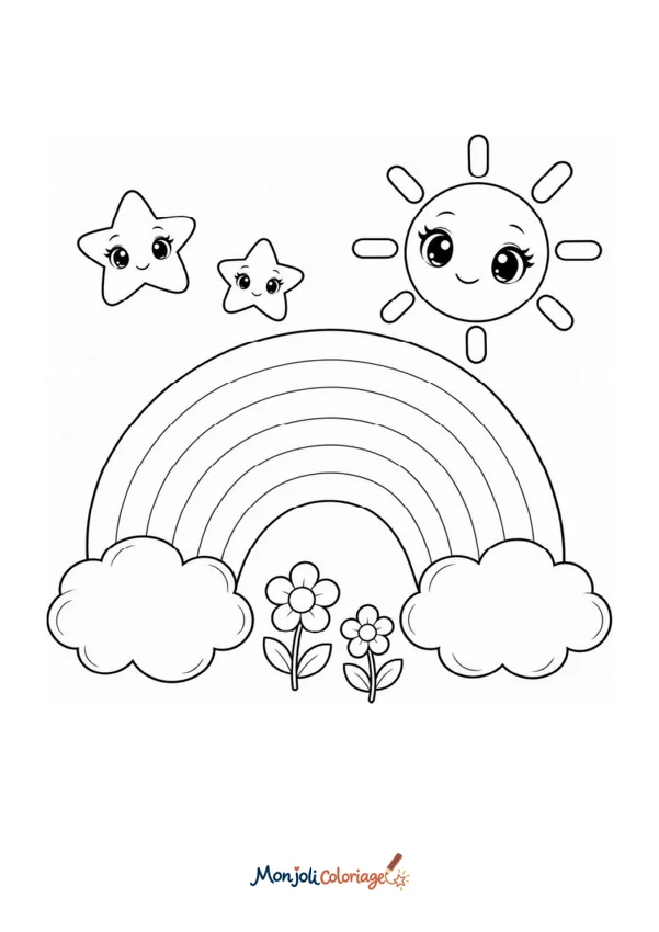 Coloriage à imprimer : Arc-en-ciel