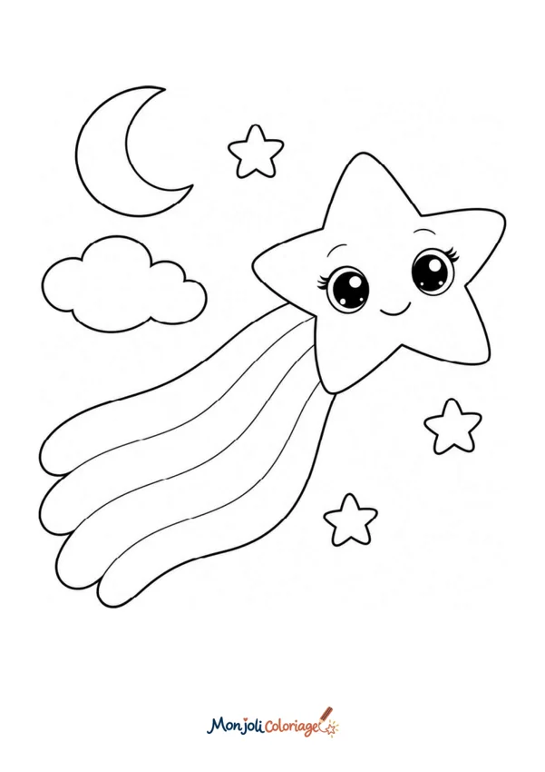 Coloriage à imprimer : Étoile filante