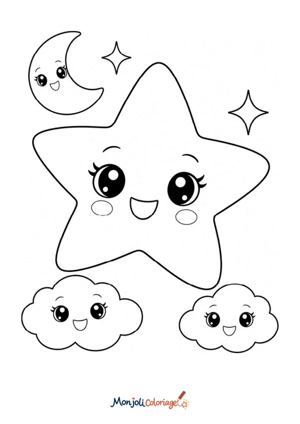 Coloriage à imprimer : Étoile mignonne