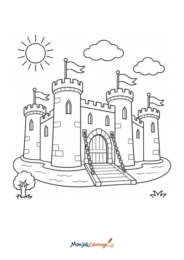 Coloriage à imprimer : Chateau fort