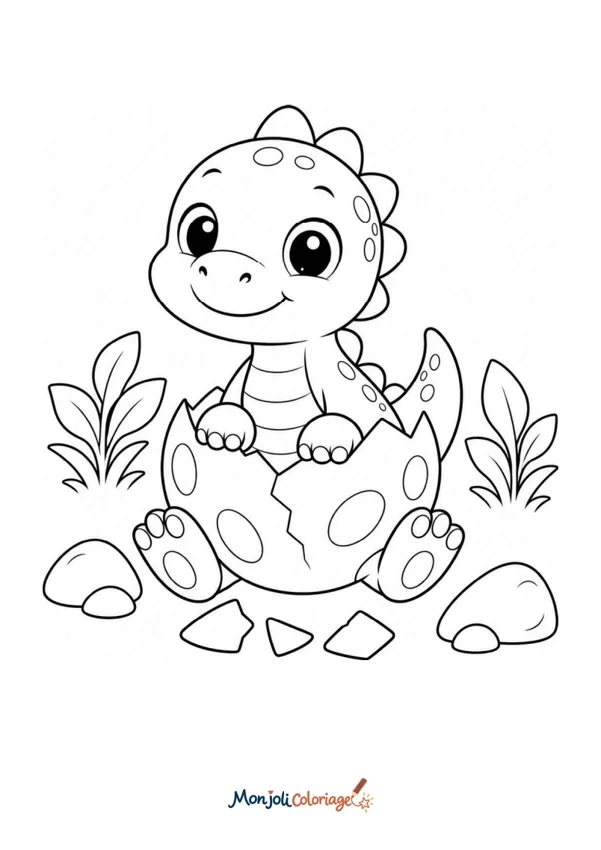 Coloriage à imprimer : Bébé dinosaure