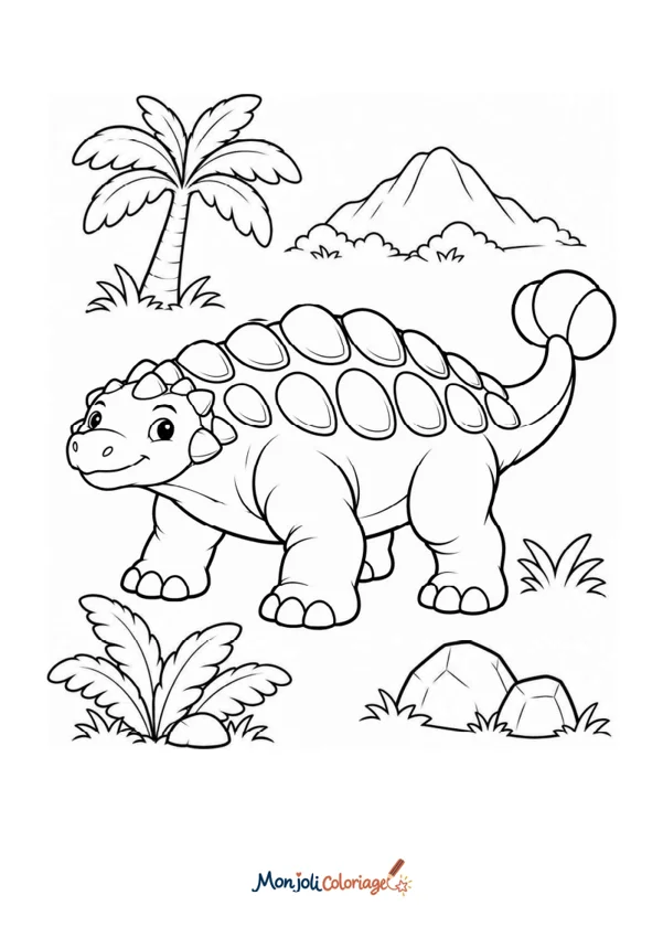 Coloriage à imprimer : Ankylosaure