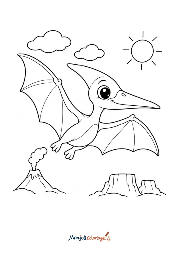 Coloriage à imprimer : Ptérodactyle