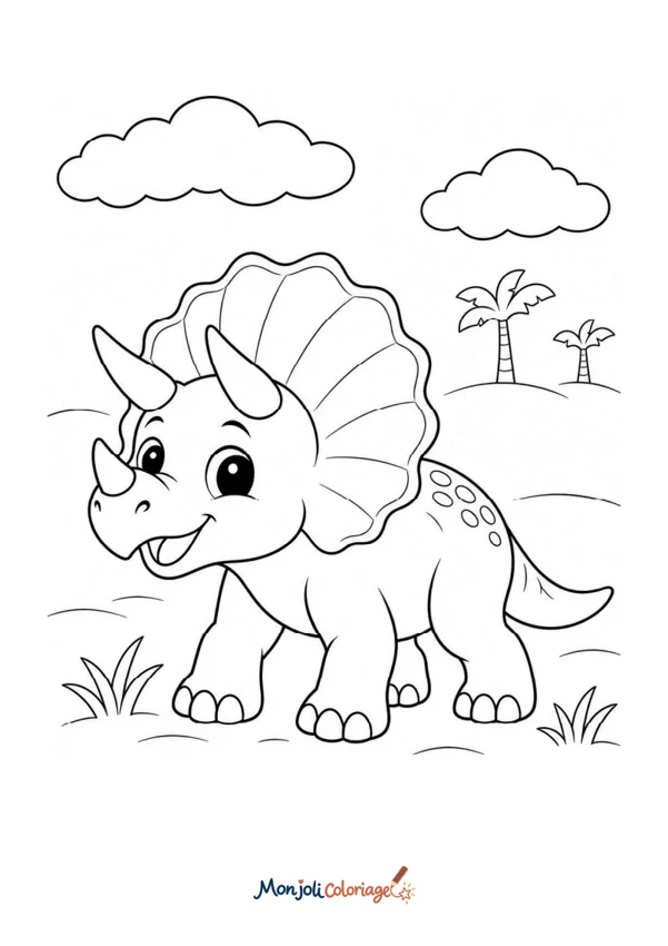 Coloriage à imprimer : Tricératops