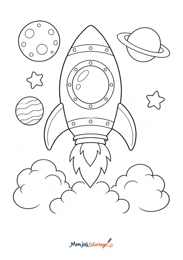 Coloriage à imprimer : Fusée