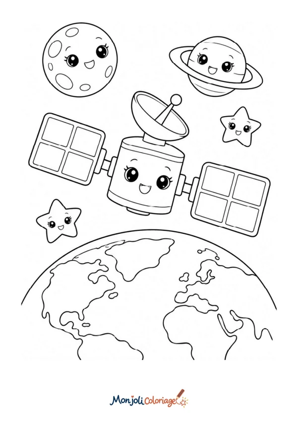 Coloriage à imprimer : Satellite