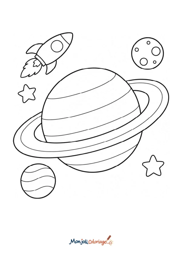 Coloriage à imprimer : Saturne
