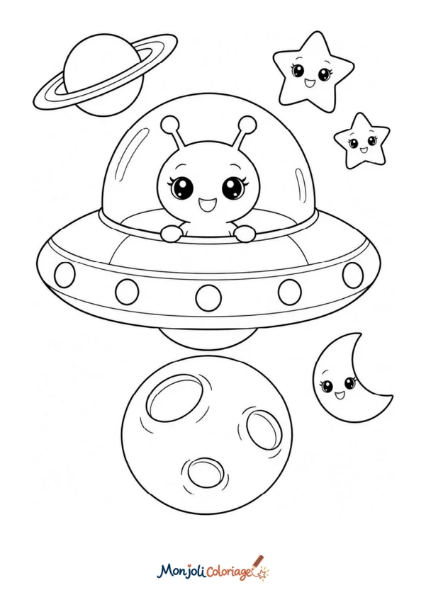 Coloriage à imprimer : Soucoupe volante