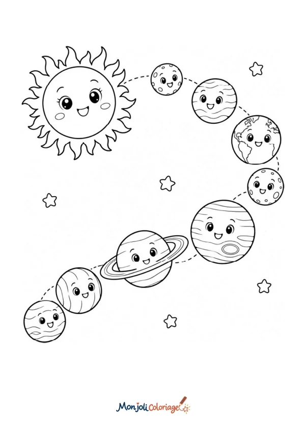 Coloriage à imprimer : Système solaire
