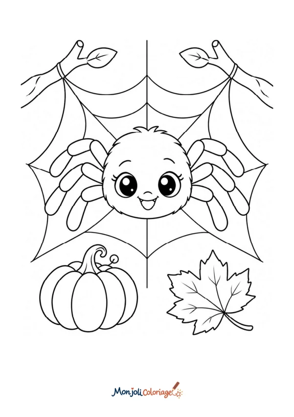 Coloriage à imprimer : Araignée Halloween