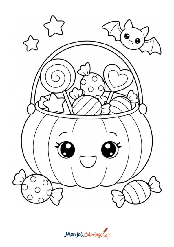 Coloriage à imprimer : Bonbons Halloween