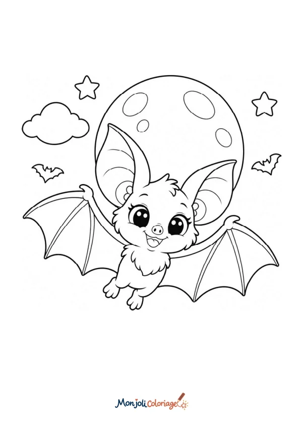 Coloriage à imprimer : Chauve-souris Halloween