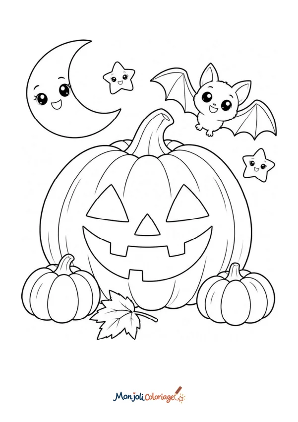Coloriage à imprimer : Citrouille Halloween