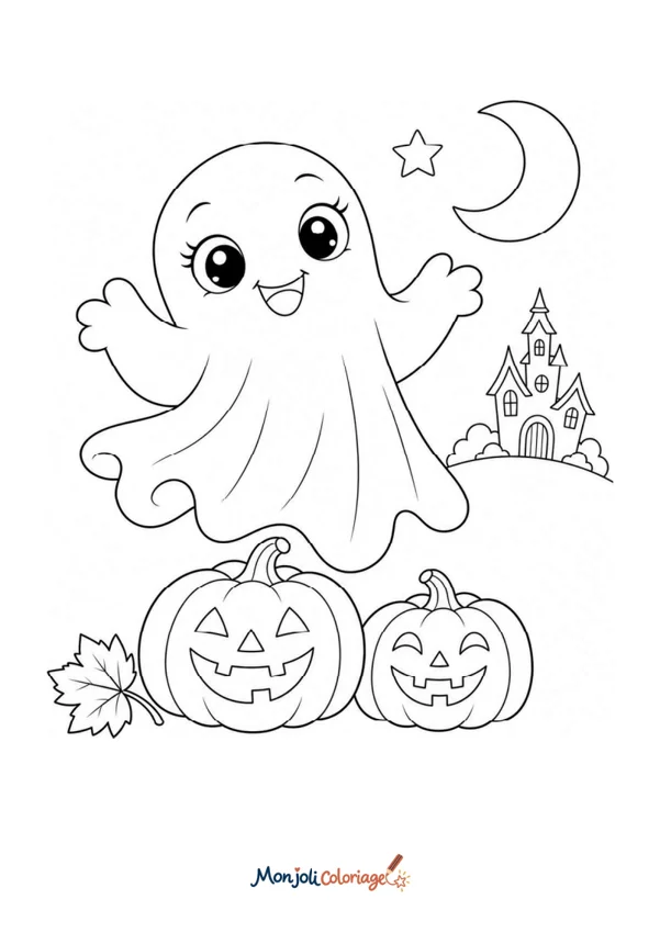 Coloriage à imprimer : Fantôme Halloween