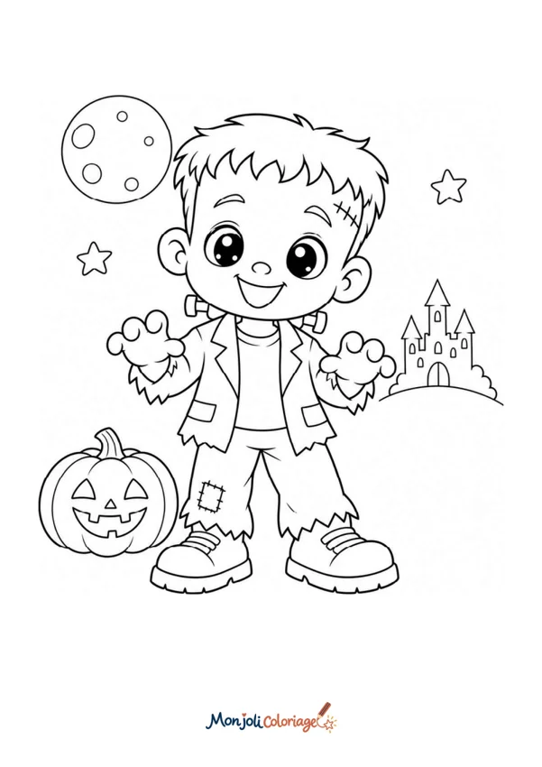 Coloriage à imprimer : Frankenstein Halloween