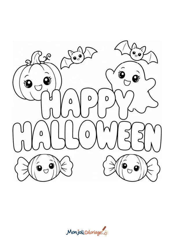 Coloriage à imprimer : Happy Halloween