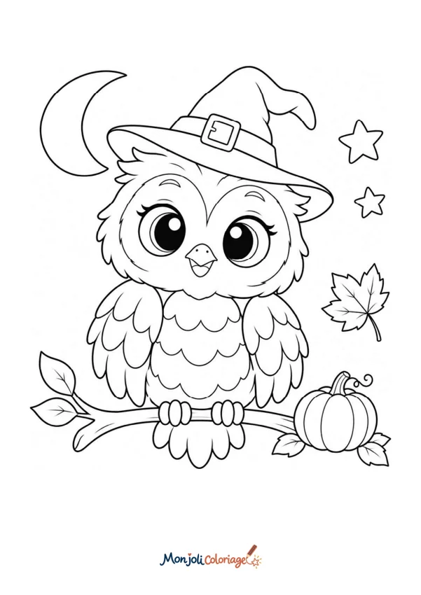Coloriage à imprimer : Hibou sorcier