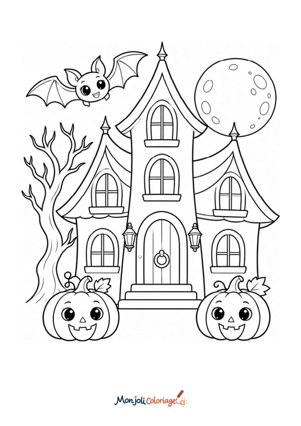Coloriage à imprimer : Maison hantée