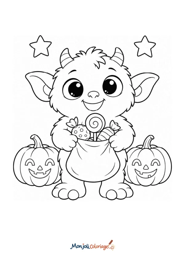 Coloriage à imprimer : Monstre Halloween