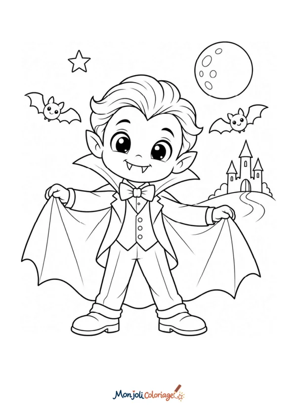 Coloriage à imprimer : Vampire Halloween