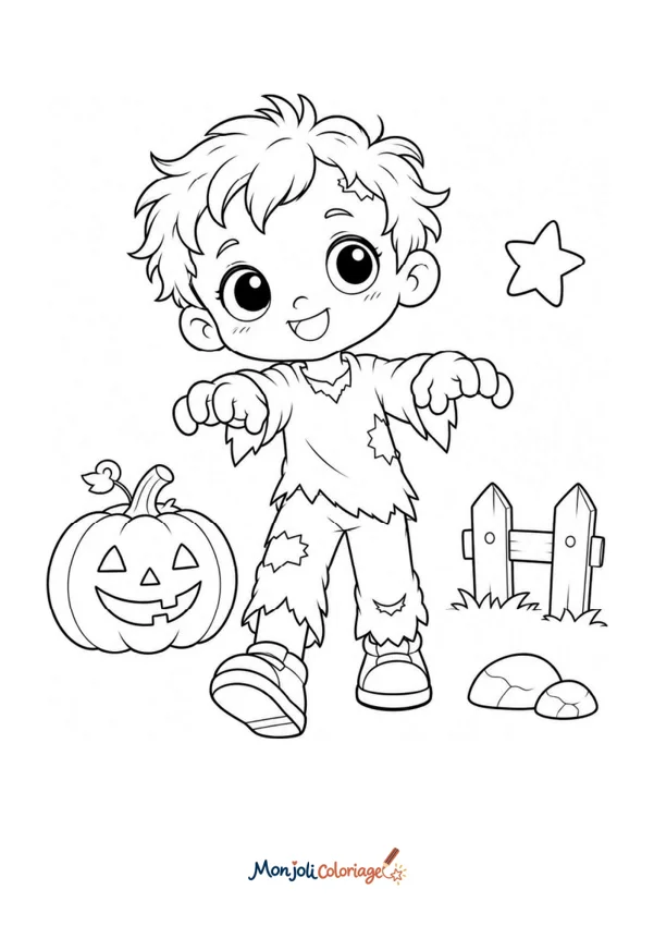 Coloriage à imprimer : Zombie Halloween