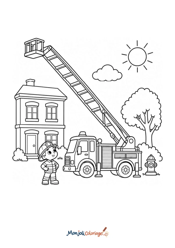 Pompier avec camion