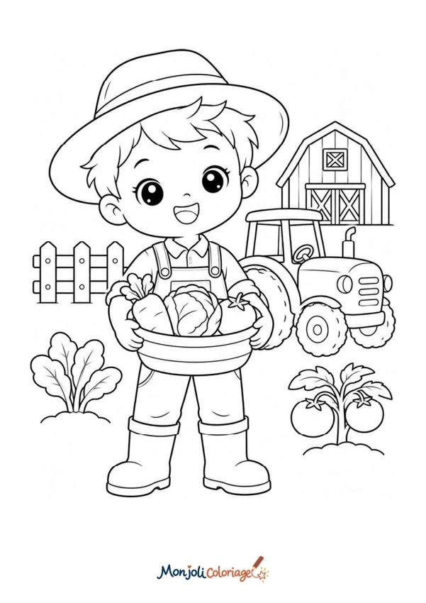 Coloriage à imprimer : Agriculteur