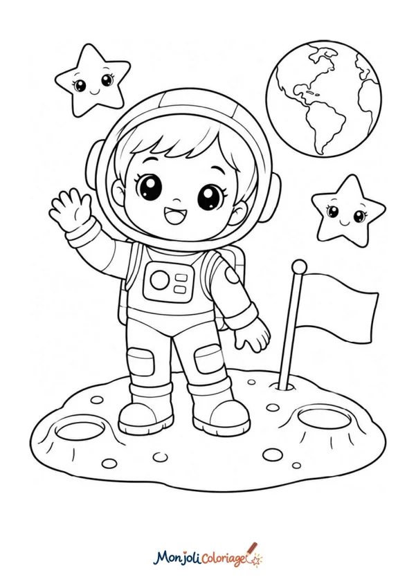 Coloriage à imprimer : Astronaute