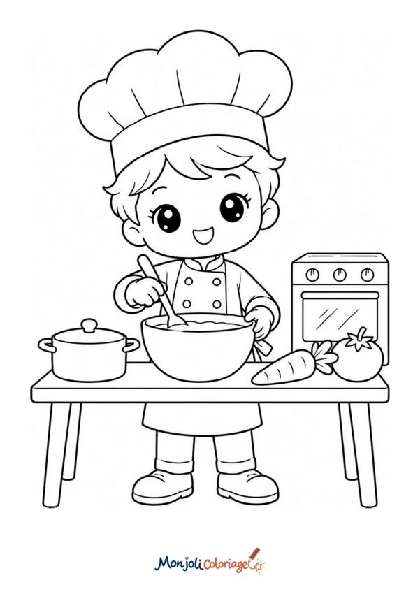 Coloriage à imprimer : Cuisinier