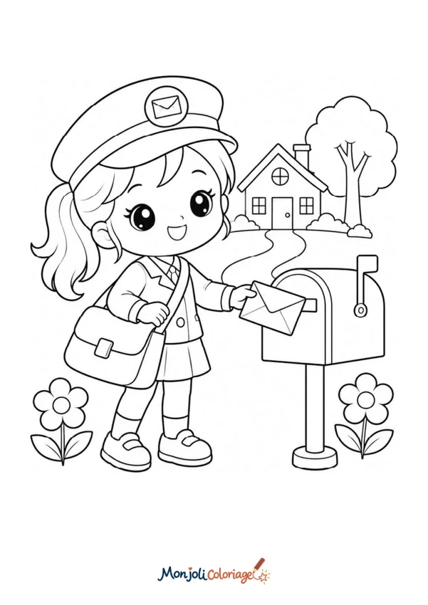 Coloriage à imprimer : Facteur