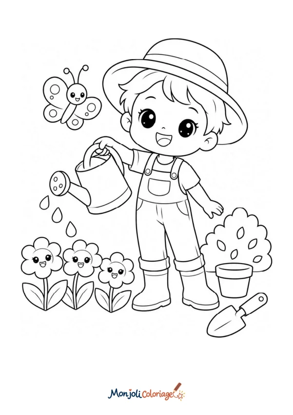 Coloriage à imprimer : Jardinier
