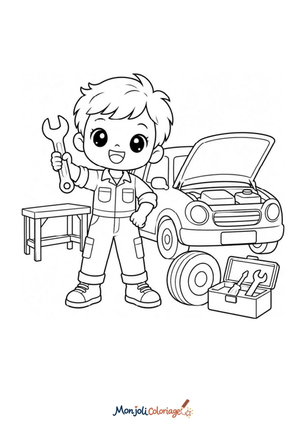 Coloriage à imprimer : Mécanicien