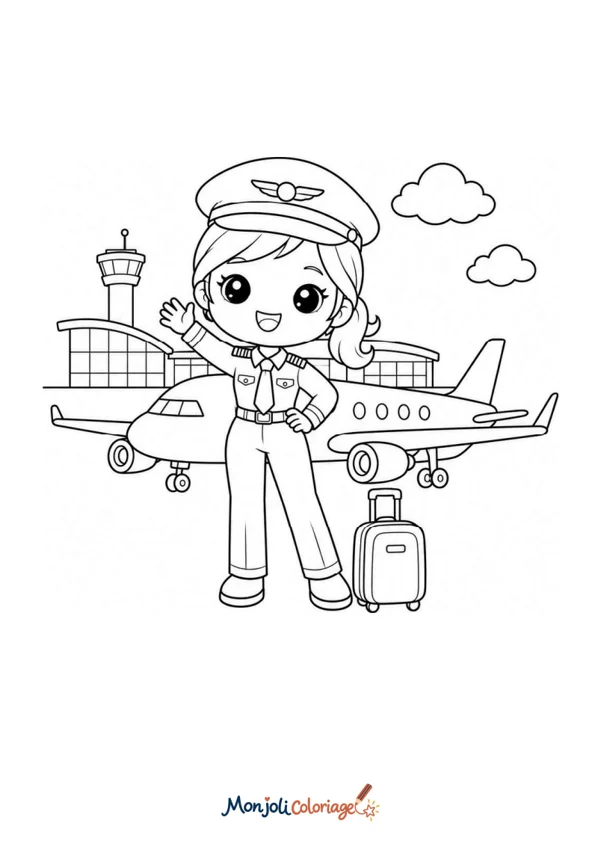 Coloriage à imprimer : Pilote d'avion