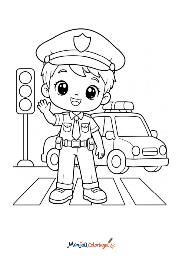 Coloriage à imprimer : Policier