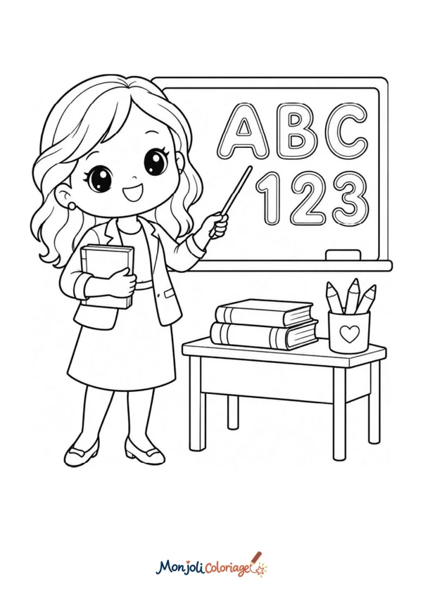 Coloriage à imprimer : Professeur