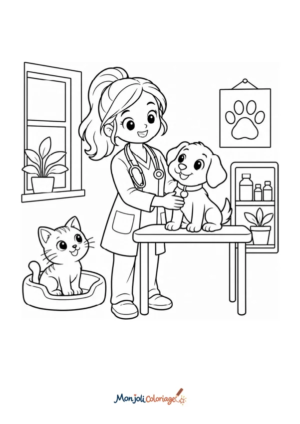 Coloriage à imprimer : Vétérinaire