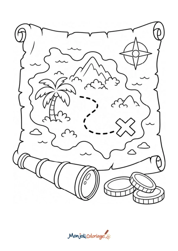 Coloriage à imprimer : Carte au trésor