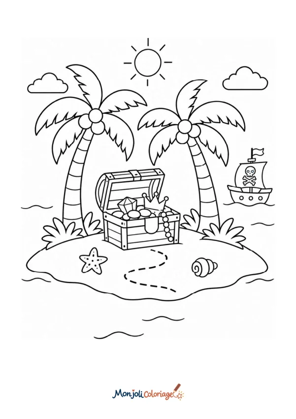 Coloriage à imprimer : Île au trésor
