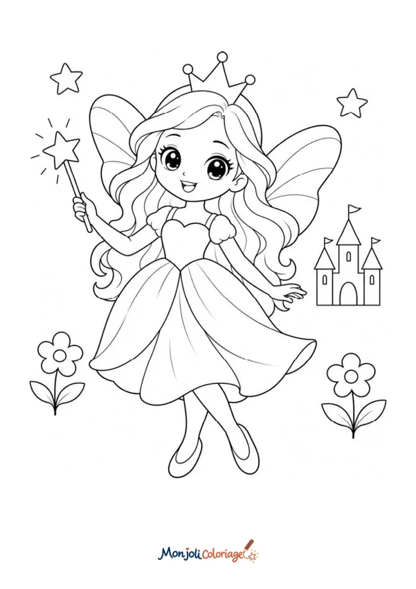 Coloriage à imprimer : Fée princesse