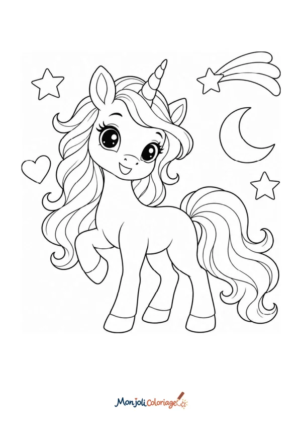 Coloriage à imprimer : Licorne magique