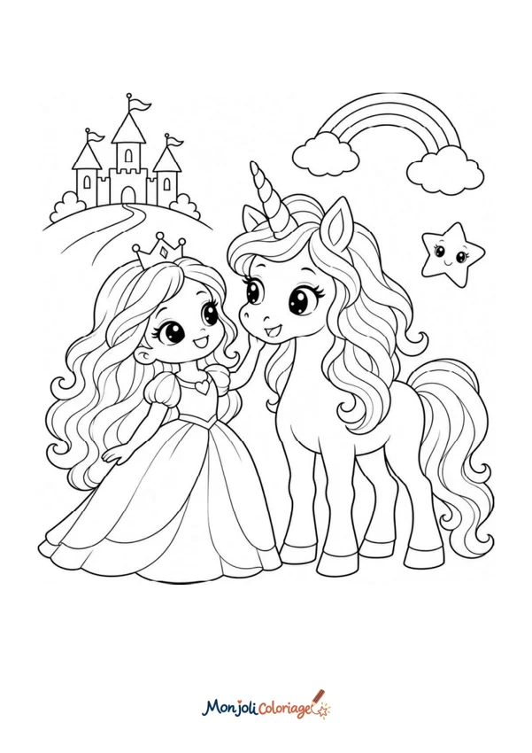 Coloriage à imprimer : Licorne princesse