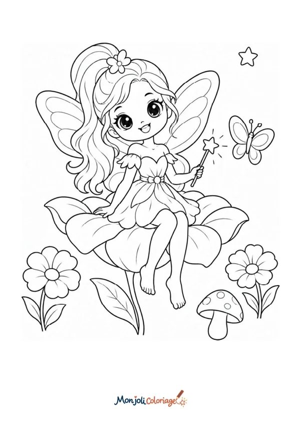 Coloriage à imprimer : Petite fée
